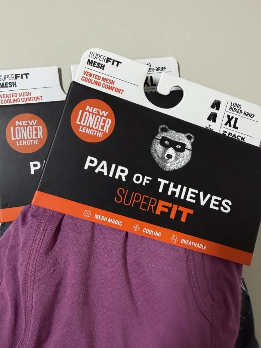Bundle of (2) 2-Pk Pair of Thieves Super Fit Long Boxer Briefs XL